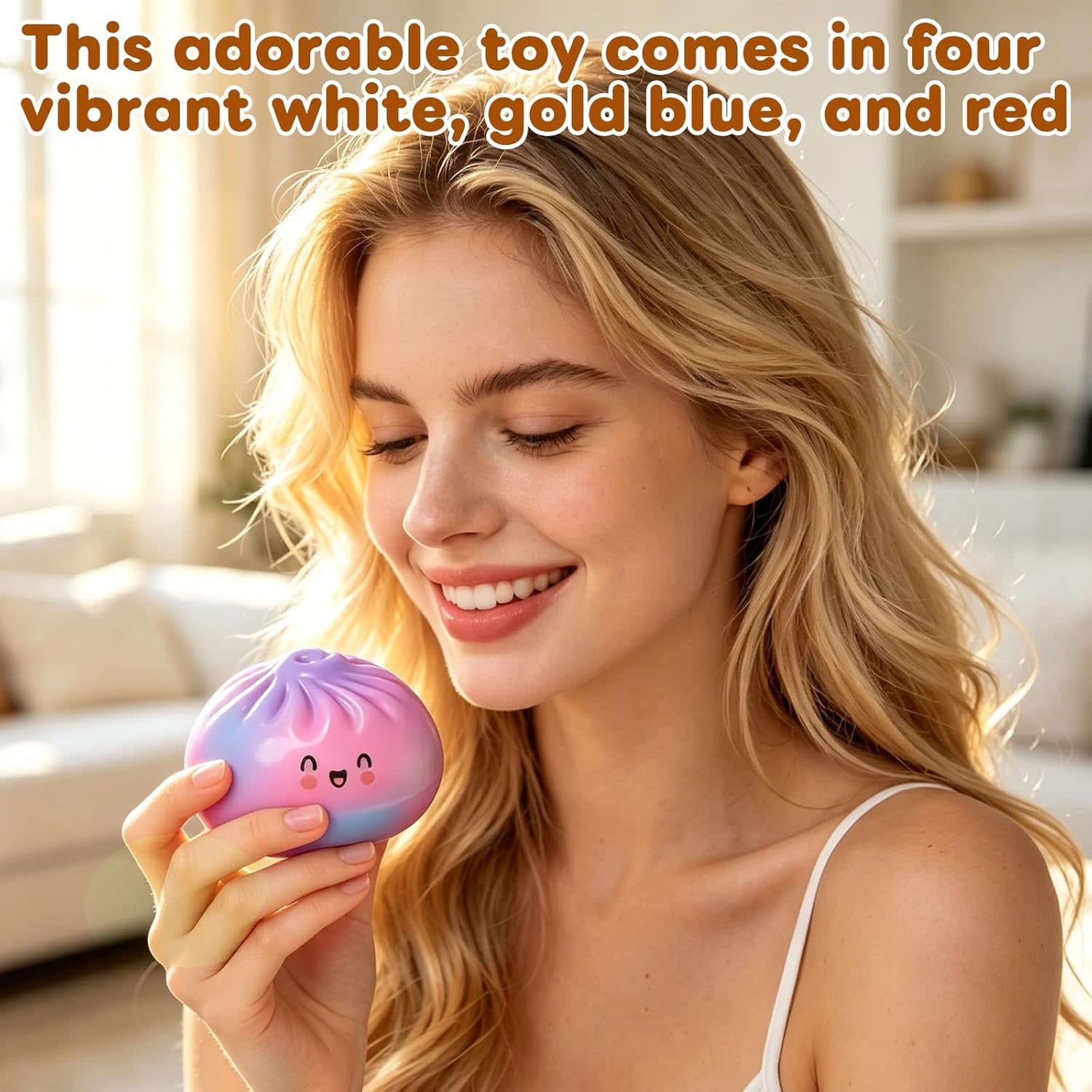 Dumpling Squishies, 18 Colors Random Mystery Glitter Dumpling Squishies Toy, Colorful Stress Balls Fidget Sensory Toy Desk Toys (4Pcs, Mixed Colors)