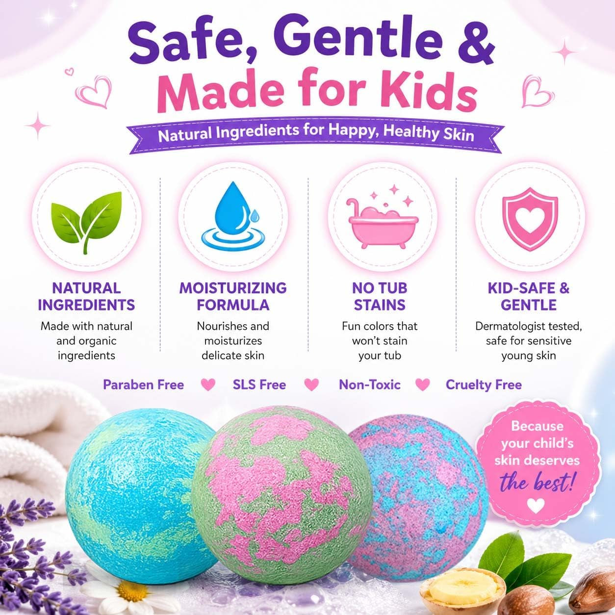 Bath Bombs for Kids with Surprise Inside, Unicorn Bath Bombs for Girls with Jewelry & Jewelry Box for Kids - Organic, Skin Moisturizing, Natural Bubble Bath, Birthday Gifts for Girls