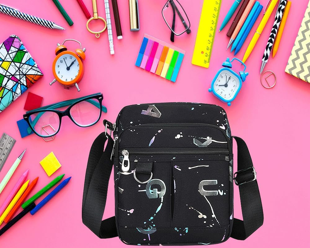 Small Messenger Bag for Men Women, Mini Crossbody Bag Shoulder Bag Travel Bag Multi Pocket Purses Soft Satchel Bag